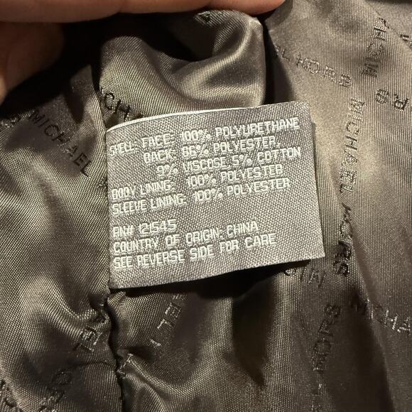 Michael Kors Jacket Mens 2XL Brown Faux Leather Moto Perforated Full Zip New NWT - Picture 5 of 13